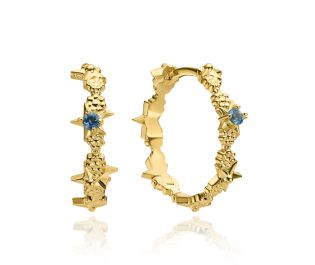 עגילי כוכבים משובצים בלו טופז בהשראת דורין