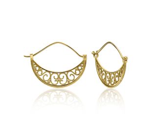 Filigree Long Handmade Hoops 