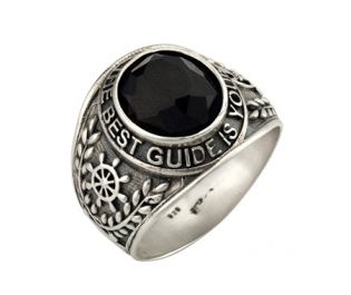 טבעת קולג' לגבר מכסף