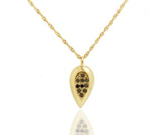 Yellow Gold Diamond Drop Pendant Necklace