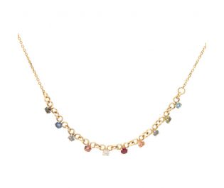 Multi Gemstone Diamond Necklace