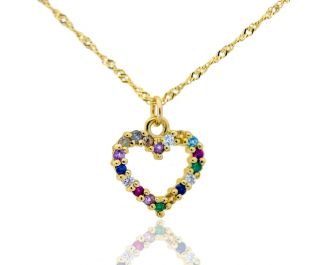 Black Diamonds Heart Pendant  In Yellow Gold 