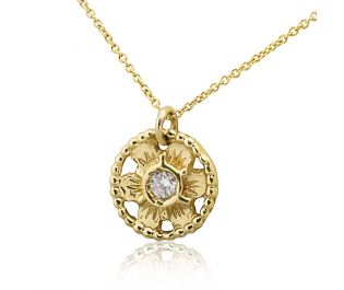 Antique Pearl Flower Pendant Necklace