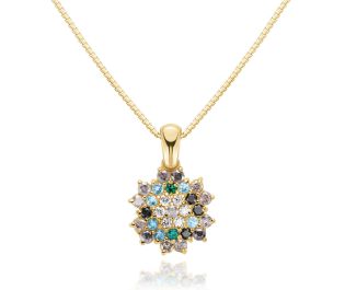 Sparkling colorful Snowflake Necklace