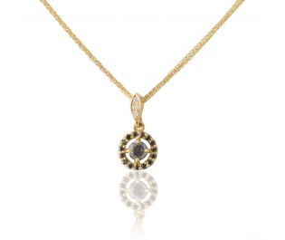 Rough Diamond Halo Pendant 14k