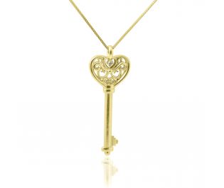 White Gold Eleanor Key Pendant
