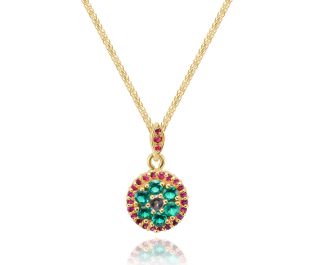 Rough Diamond Halo Pendant 14k