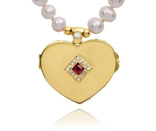 Oval Diamond Flower Locket