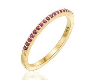 Dainty Ruby Half Eternity Ring