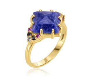 Angelina Art Nouveau Black Diamond 14k Ring