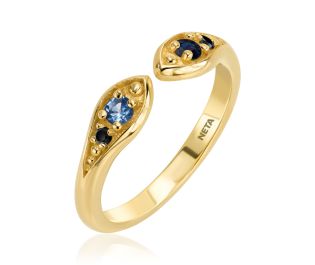 Double Diamonds Open Ring