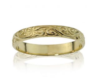 Classic Art Deco Wedding Band