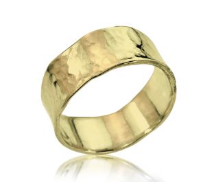 Wavy White Gold Band 