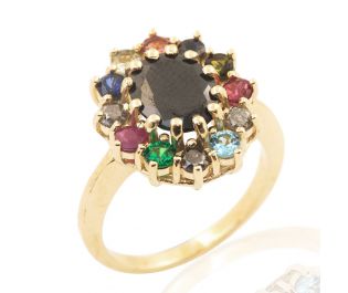 Victorian Style Colorful Halo Ring