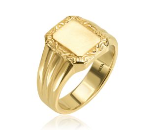 Square Signet Ring Gold Design