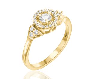 Custom Floating Halo Engagement Ring 