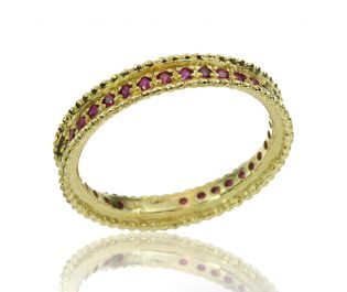 Ruby Art Deco 14k Gold Eternity Ring