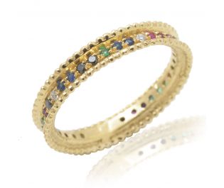 Ruby Art Deco 14k Gold Eternity Ring