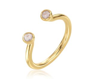 Double Diamonds Open Cuff Ring