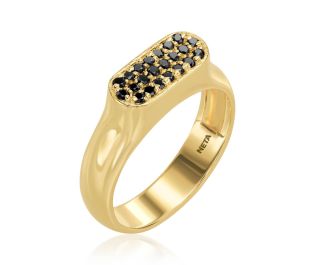Modern Opulent Black Diamond Ring