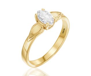 Vintage Style Oval Diamond Ring 