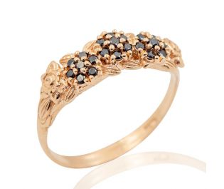 Floral Cluster Diamond Ring Rose Gold